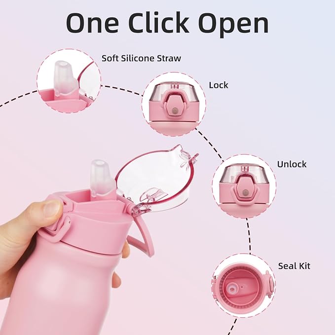 BJPKPK Water Bottle with Straw 25oz Insulated Water Bottles Reusable Stainless - Image 3