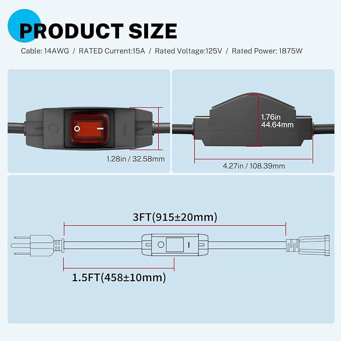 FIRMERST 1875W Outdoor Extension Cord - Image 2