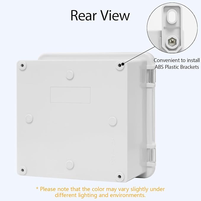 ABS Plastic Dustproof Waterproof IP65 Junction Box Hinged Shell Universal - Image 6