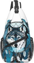 Native Wolf And Deam Catcher Sling Bag by Unknown