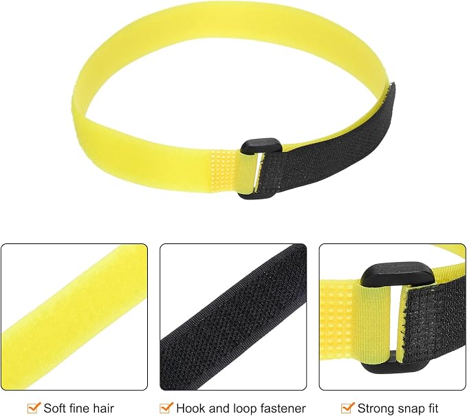 MECCANIXITY 5Pcs Reusable Battery Tie Down Straps, 0.8x20" Yellow Nylon - Image 3