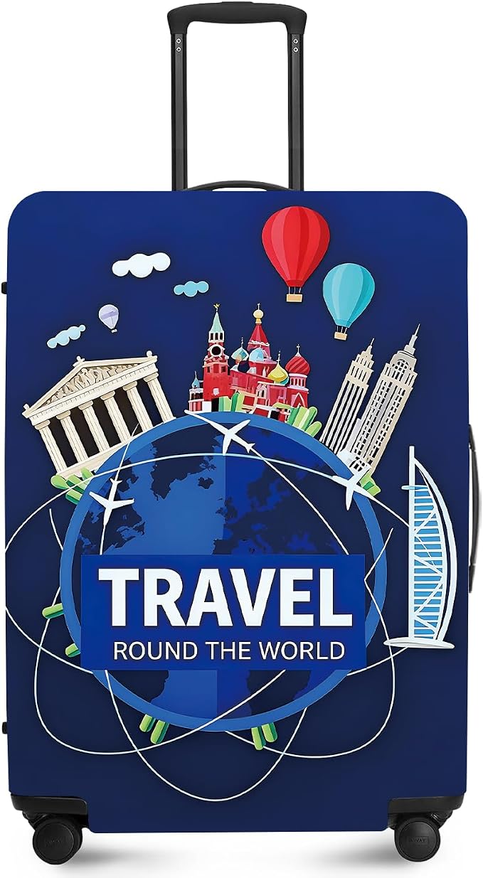 ANNA QUEEN Travel Globe Airplane Luggage Cover -Stretchable Airplane Suitcase by ANNAQUEEN