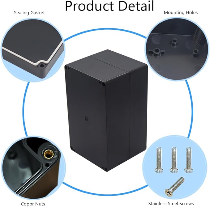 Project Box IP65 Waterproof Junction Box ABS Plastic Black Electrical Boxes DIY - Image 5