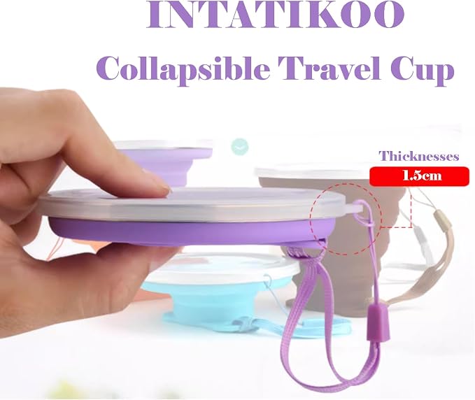 Silicone Collapsible Cups for Camping Travel, Small Portable Backpacking - Image 4