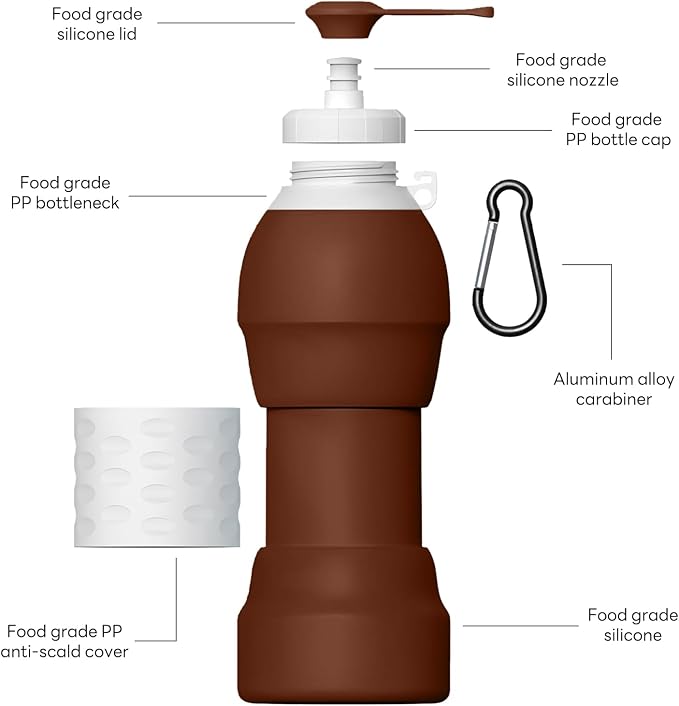 Collapsible Lightweight 20oz Water Bottle, Food-Grade Silicone BPA Free - Image 7