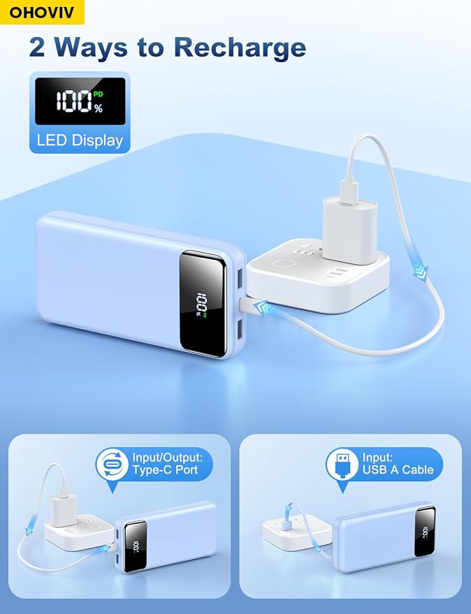 OHOVIV Portable Charger Power Bank 50000mAh Battery Pack, 22.5W Fast Charging - Image 6