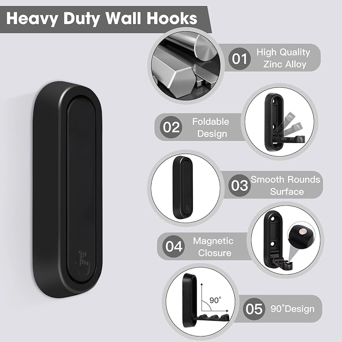 Dntorx Folding Coat Hooks - Image 2