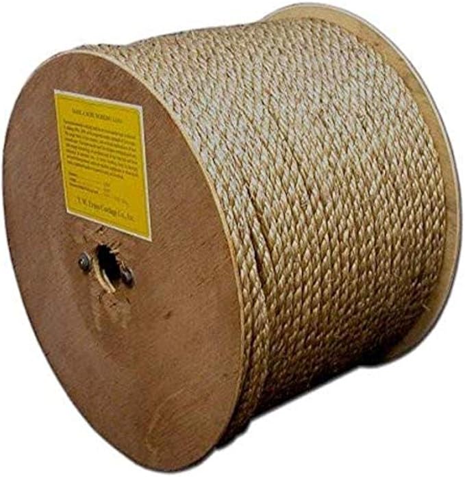 T.W Evans Cordage 25-001 1/4-Inch by 600-Feet Pure Number-1 Manila Rope Reel by T.W+.+Evans+Cordage+Co.