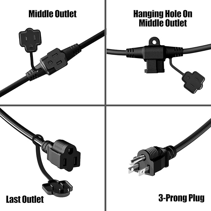 Eversimpleinc Black Outdoor Extension Cord - Image 4