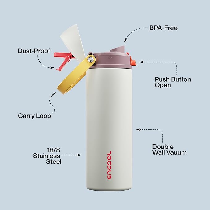 Insulated Water Bottle with Straw - Image 4