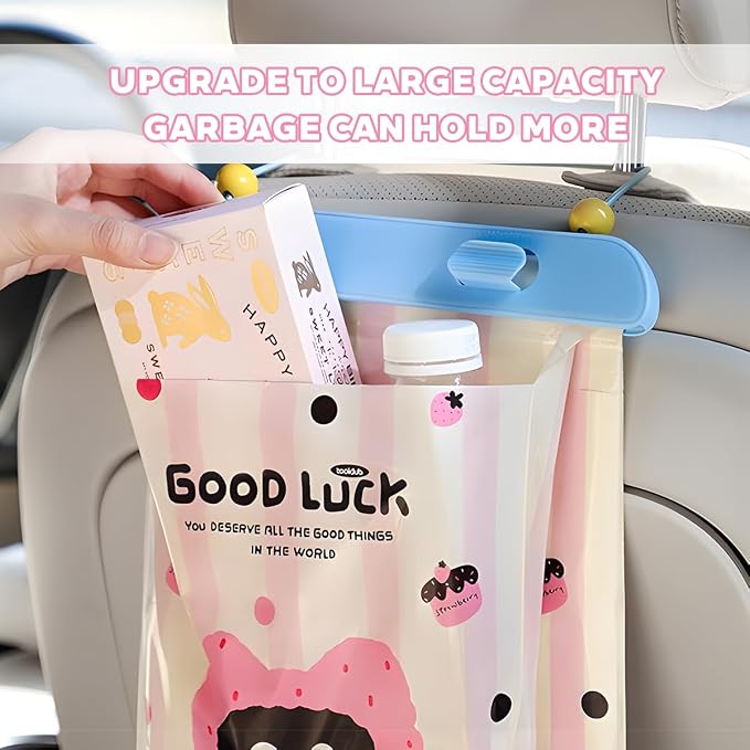 Zpana 60PCS Car Trash Hanging Bag, Disposable Leakproof Cute Cat Multipurpose - Image 4