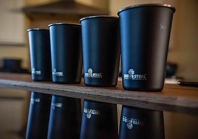 Stainless Steel Cups - 16 oz Pint Tumbler - Premium Metal Drinking Glasses | - Image 6
