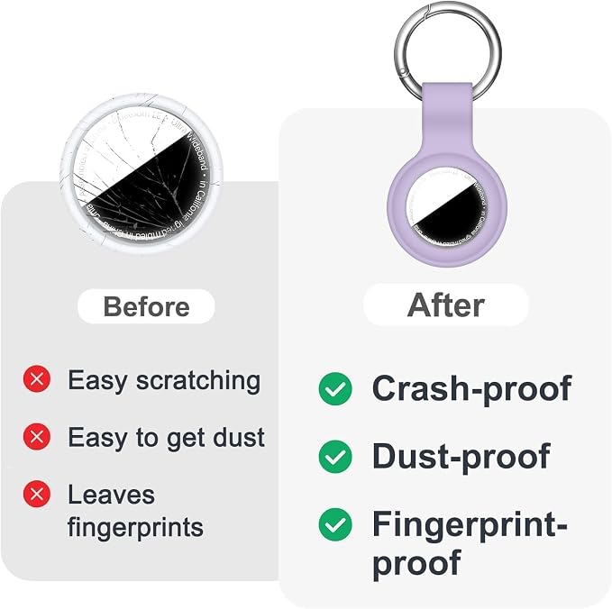 Linsaner Case for AirTag 2nd Gen & 1st Gen, Silicone Holder Keychain Key Ring - Image 2