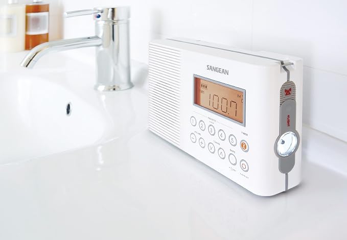 Sangean H201 Shower Radio AM/FM Waterproof, Weather Alert Radio - Image 4