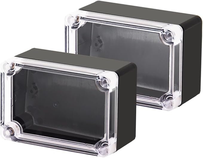 Project Box IP65 Waterproof Junction Box ABS Plastic Black Electrical Boxes DIY by Otdorpatio