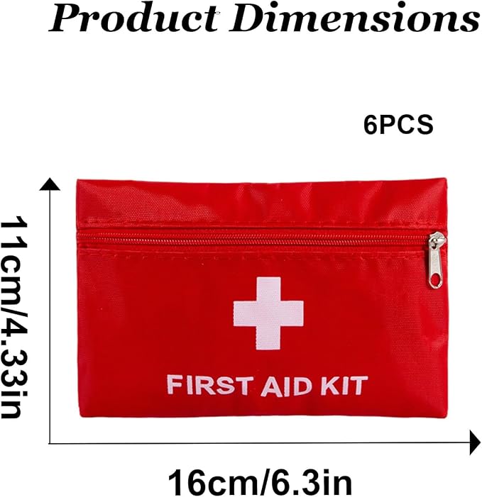QCWN 6 Pack Empty First Aid Bag Mini Medical Kit Pouch Small Travel Emergency - Image 2