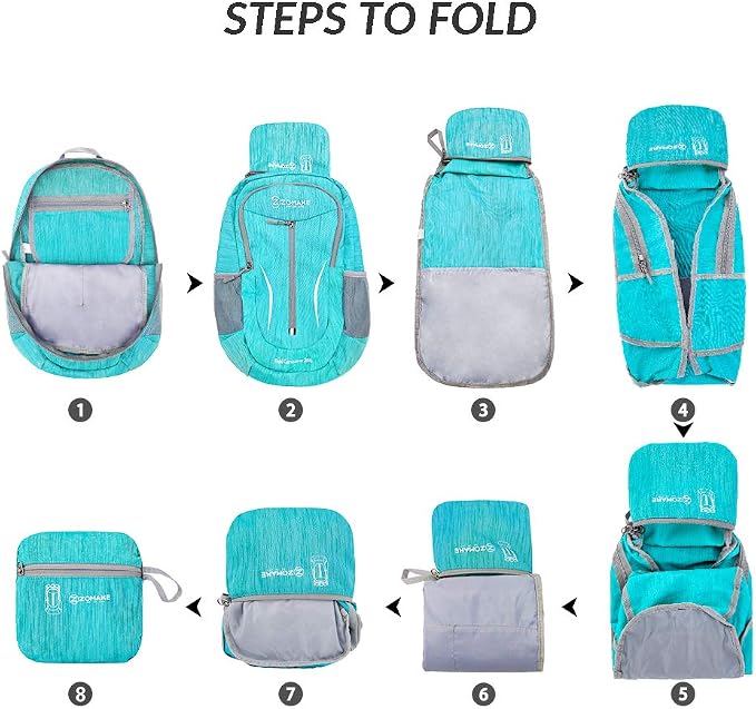 ZOMAKE 25L Ultra Lightweight Packable Backpack, Foldable Hiking Backpacks Water - Image 5