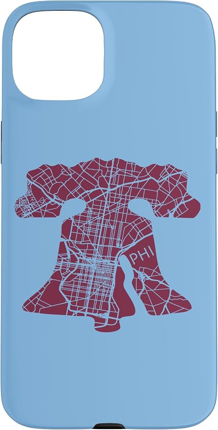 Philadelphia Street Map Liberty Bell Vintage Maroon Philly Case by Unknown