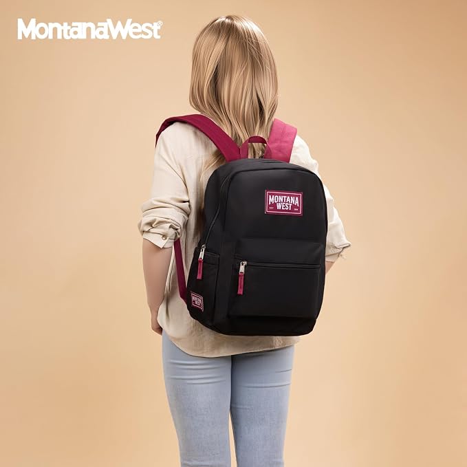 Montana West Backpack for Women Men 2 PCS Lightweight College Bookbags Casual - Image 2