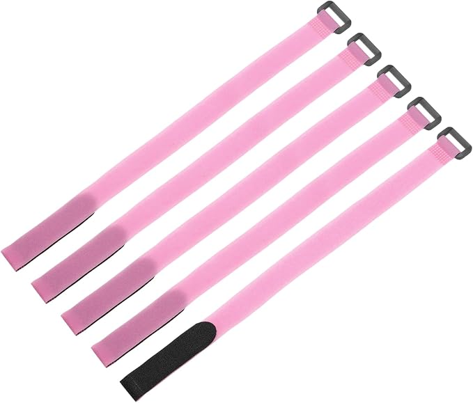 MECCANIXITY 5Pcs Reusable Battery Tie Down Straps, 0.8x16" Pink Nylon by MECCANIXITY