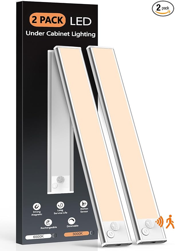 VerRon 10in Under Cabinet Lighting, Upgraded 2200mAh Rechargeable Under Cabinet by WelcometoVerRon