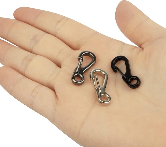 SWATOM Small Mini Carabiner Clip Tiny Spring Snap Hook Keychains Micro - Image 6