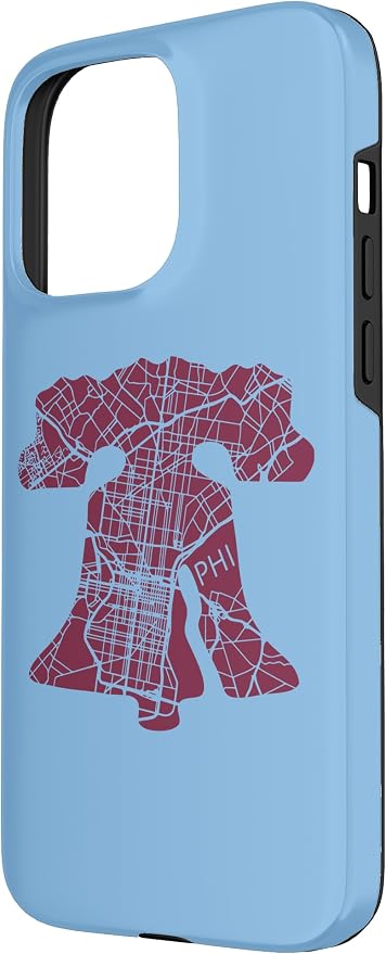 Philadelphia Street Map Liberty Bell Vintage Maroon Philly Case - Image 2