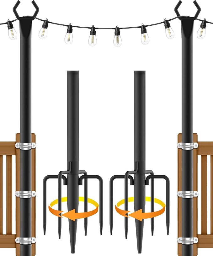 NUERPO String Light Poles, Metal Poles by NUERPO