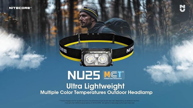Nitecore NU25 MCT 400 Lumen Lightweight USB-C Rechargeble Outdoor Headlamp - Image 2