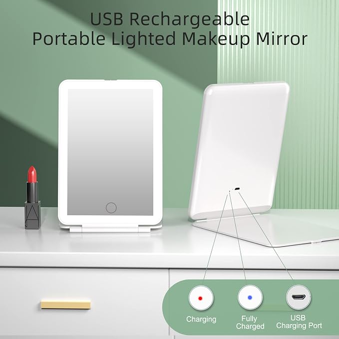 FUNTOUCH Rechargeable Travel Makeup Vanity Mirror - Image 2