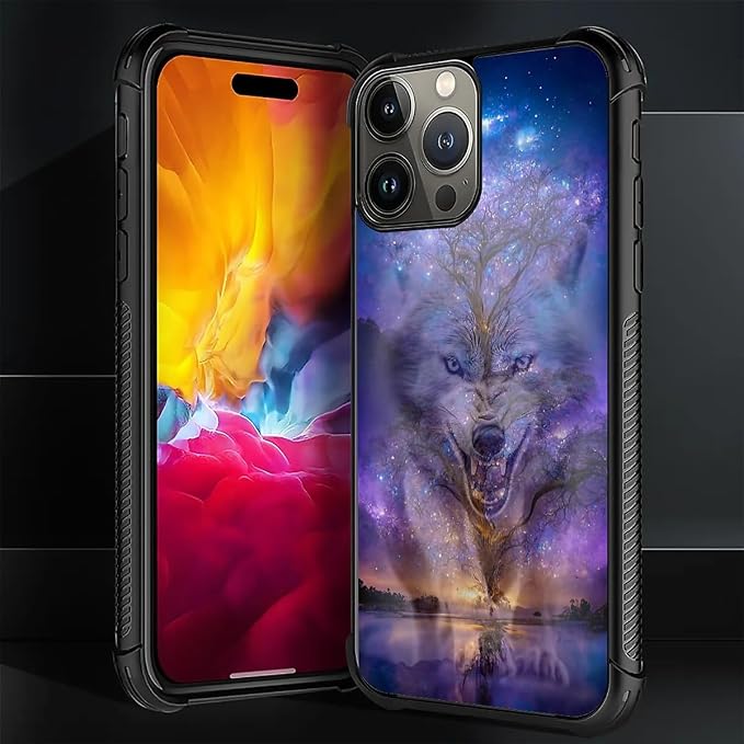 for iPhone 16 Pro Max Case, Wolves in The Woods Pattern Graphic Design Girl Boy - Image 7
