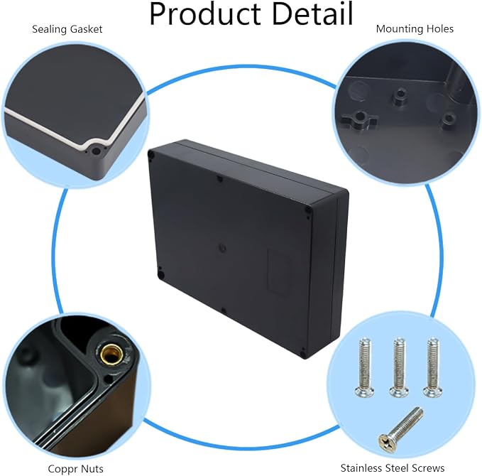 Project Box IP65 Waterproof Junction Box ABS Plastic Black Electrical Boxes DIY - Image 5