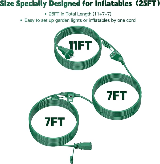 25FT Outdoor Extension Extension Cord - Image 3