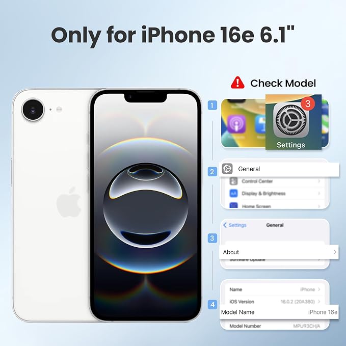Mitywah Waterproof Case for iPhone 16e and for iPhone 17e, Shockproof Heavy - Image 2