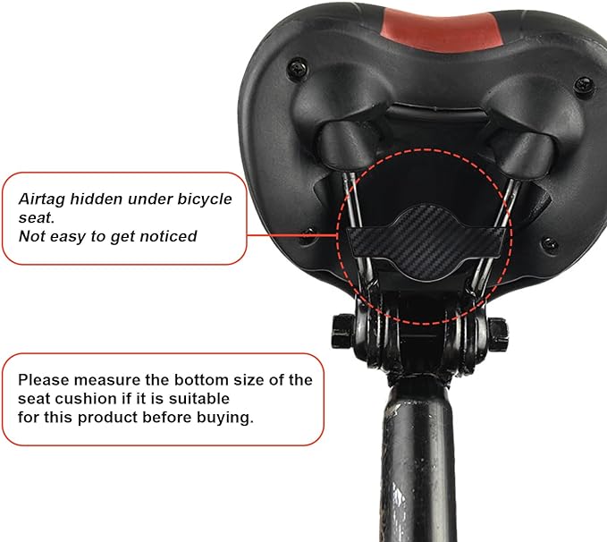 Hidden Airtag Mount for Bike, GPS Tracker Under Seat Waterproof, Bicycle - Image 3