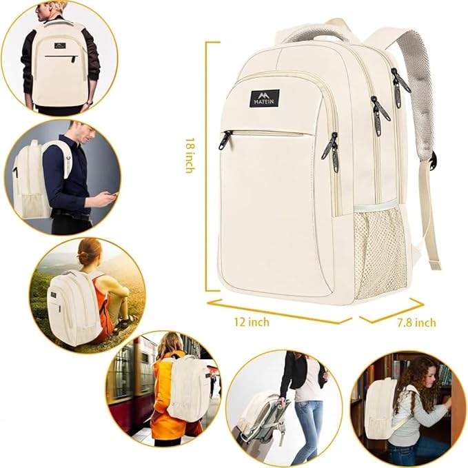 MATEIN Laptop Backpack 15.6 Inch, Anti Theft Business Travel Backpack, Water - Image 6