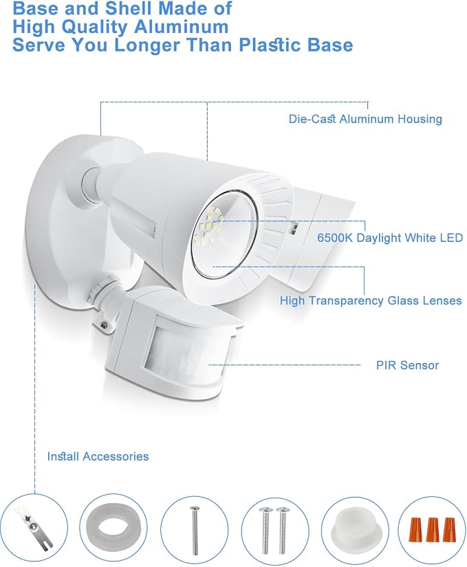 UFOND LED Security Lights Outdoor Motion Sensor Light，2400 Lumen All Aluminum - Image 2