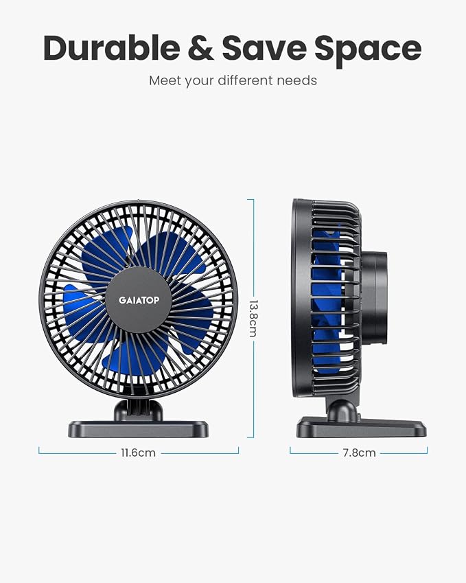Gaiatop USB Desk Fan, Small But Powerful, Personal Portable Quiet 3 Speeds - Image 5