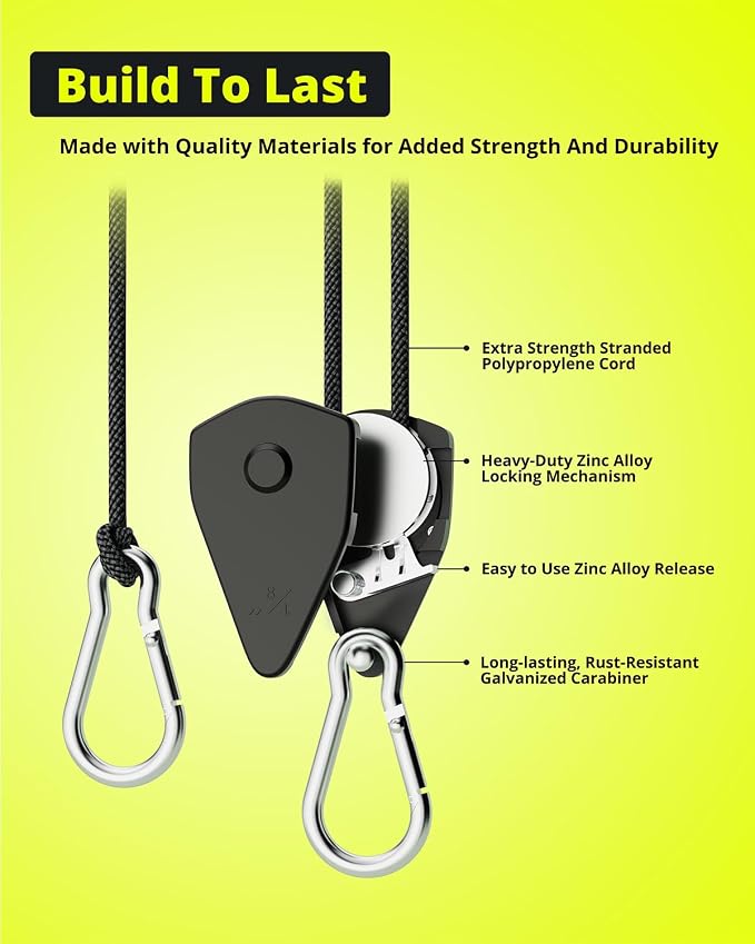 Longer 10ft 1/8" Ratchet Straps Hanger Rope Tie-Down Ratchet Outdoor Windproof - Image 3