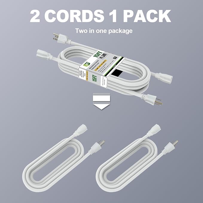 EP 2 Pack 15 Ft Outdoor Extension Cord - Image 3