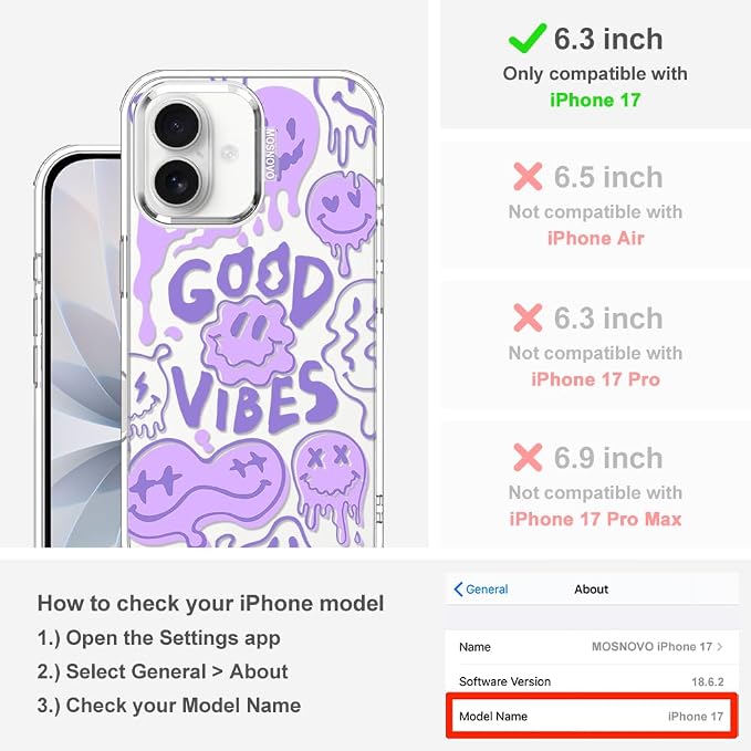 MOSNOVO for iPhone 17 Case | Military Grade 6.6ft Drop Tested | Camera Control - Image 2