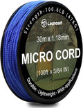 Micro Paracord, 1.18mm x 100ft Thin Mini Utility Braided Small Paracord by Legowitoutdoor