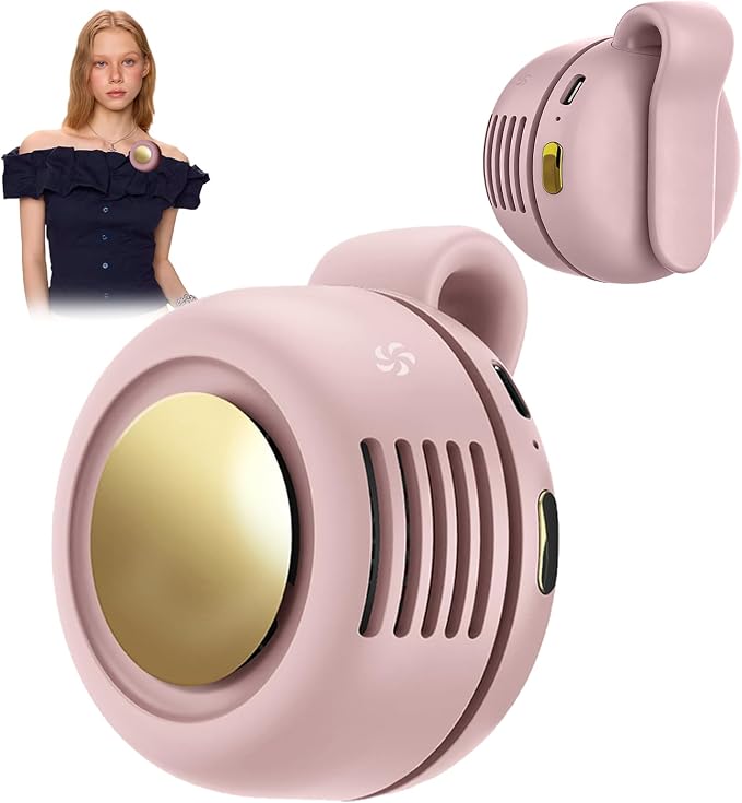 Portable Clip-On Fan, Mini USB Rechargeable 360° Rotatable Fan, 3-Speed Silent by Ahuccf