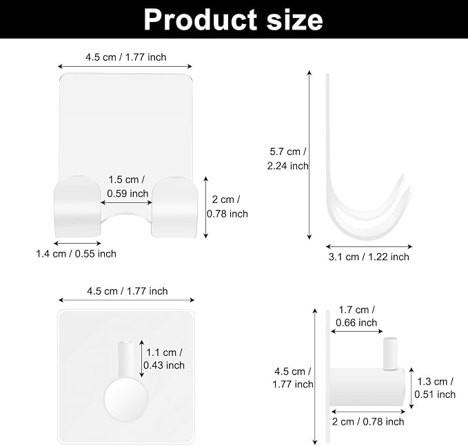 CGBE 4 Pack Shower Hooks - Image 3