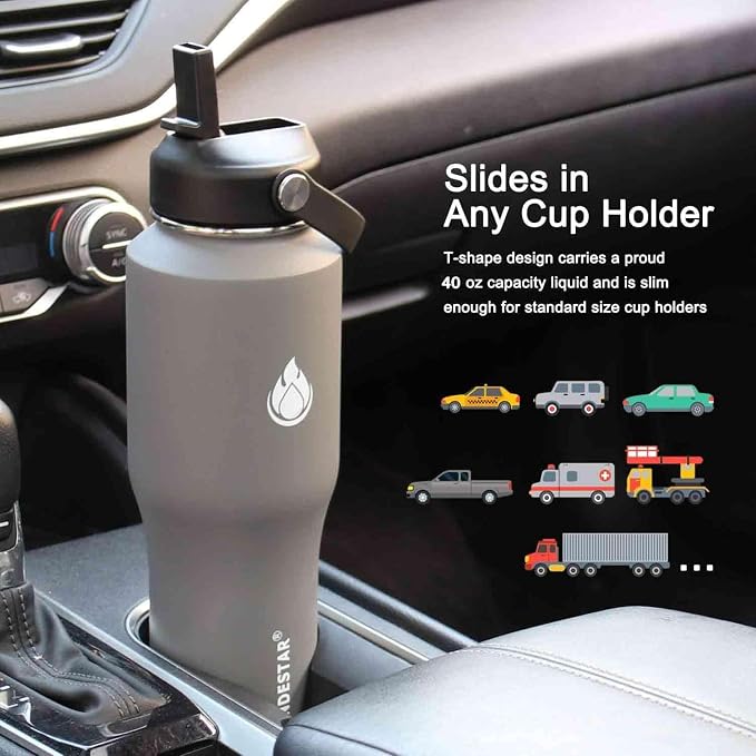 SENDESTAR 40oz Water Bottle Wide Mouth Stainless Steel Vacuum Insulated Double - Image 3