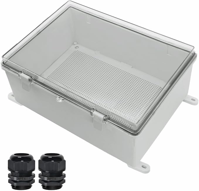 Zulkit Junction Box ABS Plastic Waterproof IP65 Electrical Boxes Hinged Shell by Zulkit