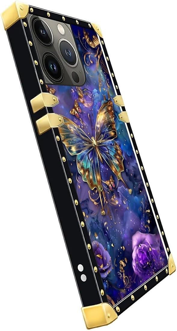 Compatible with iPhone 15 Pro Max Case, Glistening Golden Butterfly Vibrant - Image 4