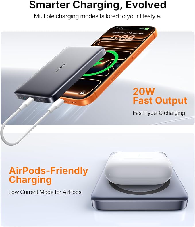 Portable Charger for iPhone, 0.5" Ultra-Slim Magnetic Power Bank, 000mAh Fast - Image 5