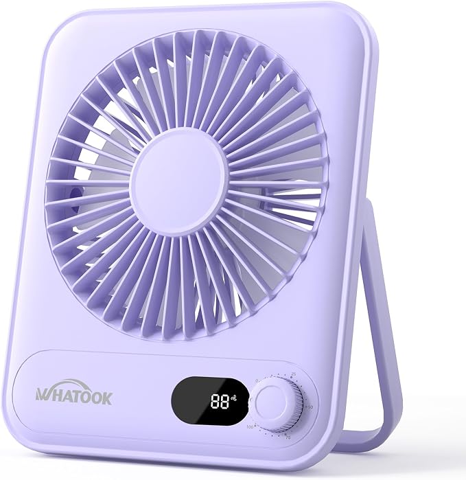 WHATOOK Small Desk Fan Personal Fans: 5000mah 25 Hours Battery Office Quiet by FashionCaring-MakeitYours