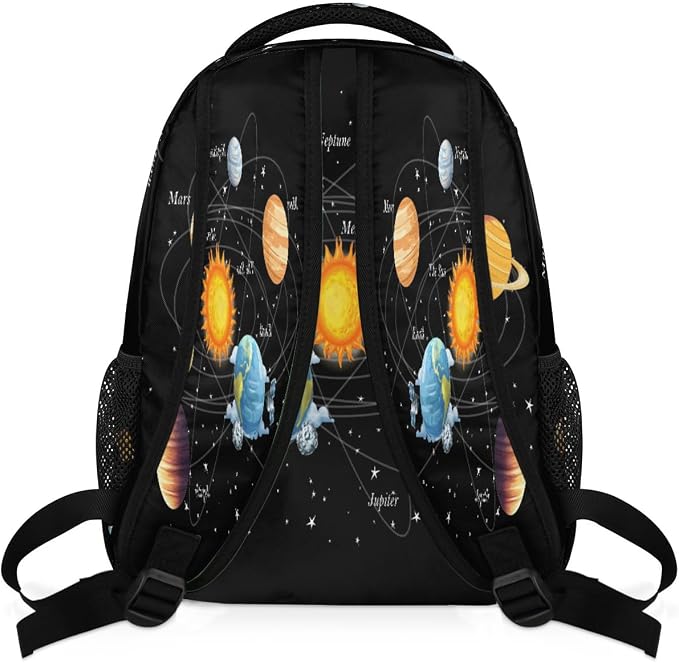 Backpacks Space Solar System School Bag Student Bookbag Adjustable Shoulder - Image 4